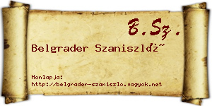 Belgrader Szaniszló névjegykártya
